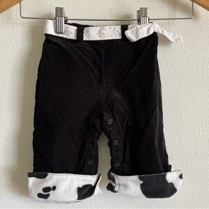 Vintage Gymboree Daisy the Cow Black Corduroy Baby Pants with Floral Trim 9-12